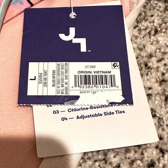 JL7 Floral Bikini Bottom with Side Ties, size L - Picture 3 of 5